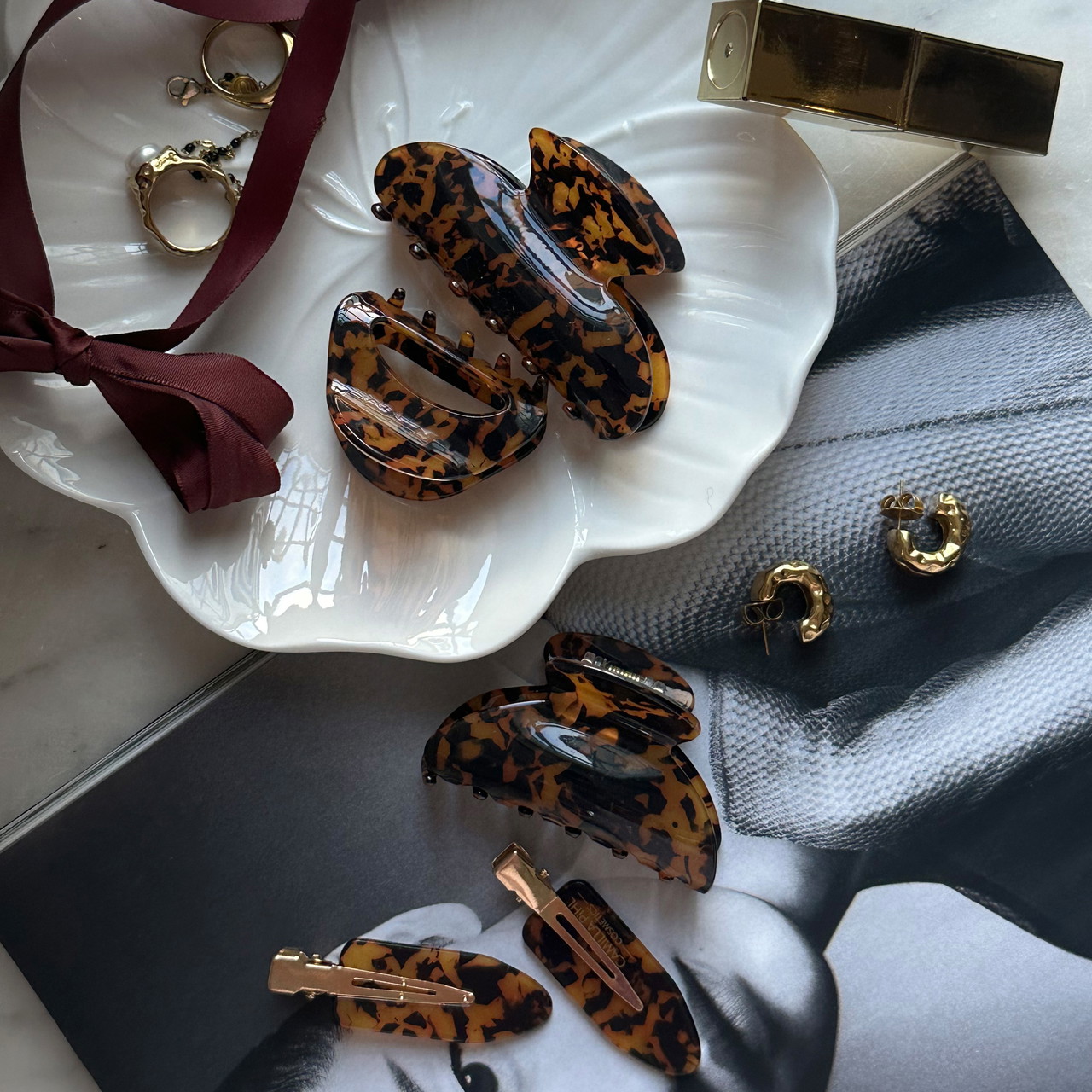 Hair Clip Tortoise Medium